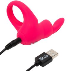   Happyrabbit Cock - vibrační kroužek na penis na baterie (růžový)