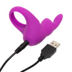   Happyrabbit Cock - dobíjecí vibrační kroužek na penis (fialový)