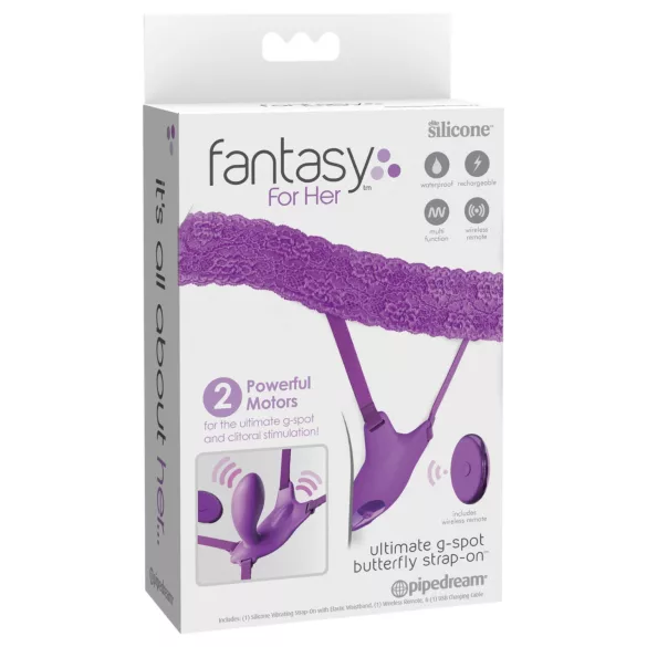 Pipedream Fantasy For Her - nositelné dildo s vestavěným vibrátorem na bod G (fialové)
