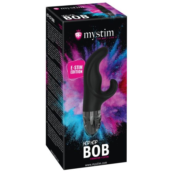 mystim Hop Hop Bob E-Stim - bezdrátový elektrický vibrátor s výkyvným ramenem (černý)