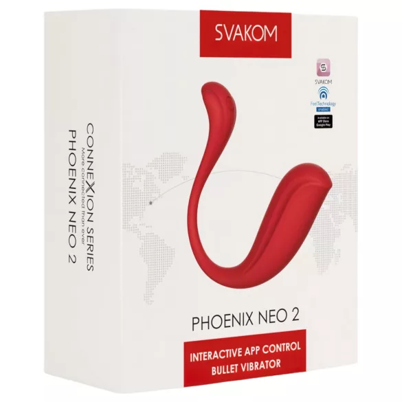 Svakom Phoenix Neo 2 - vibrační vajíčko s dálkovým ovládáním - červené