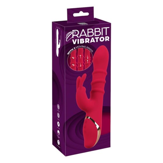 You2Toys Rabbit - pohyblivý kroužkový vibrátor (červený)