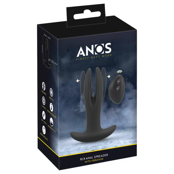 ANOS - dvouhrotý anální vibrátor (černý)