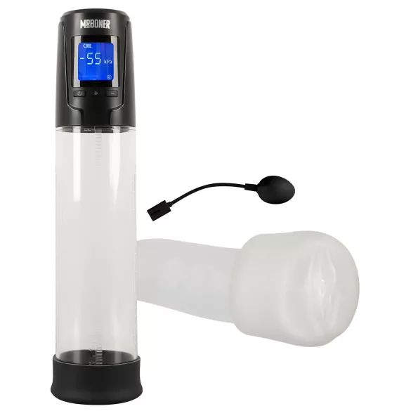 Mister Boner - automatická vakuová pumpa na penis - dobíjecí - černá/průhledná