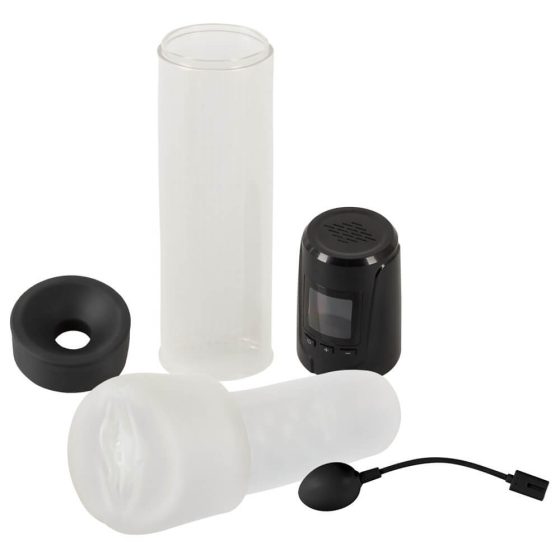 Mister Boner - automatická pumpa na penis na baterie (černá-průhledná)