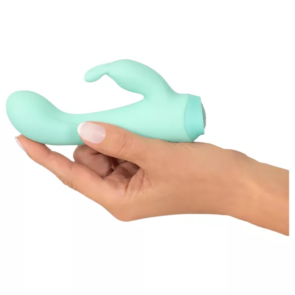 Cuties Mini 4 - mini vibrátor s králíčkem - dobíjecí, voděodolný, zelený