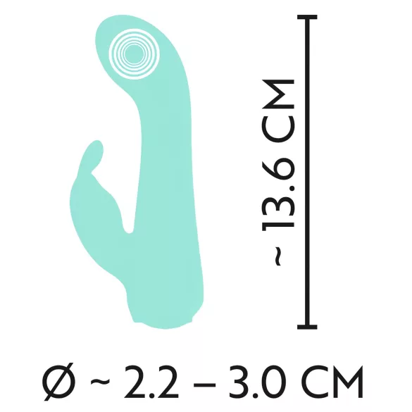 Cuties Mini 4 - mini vibrátor s králíčkem - dobíjecí, voděodolný, zelený