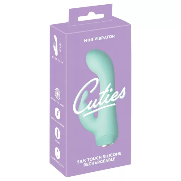 Cuties Mini 4 - mini vibrátor s králíčkem - dobíjecí, voděodolný, zelený