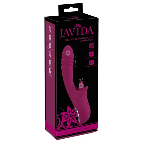 Javida - vibrátor s lízací funkcí a přirážením - fialový