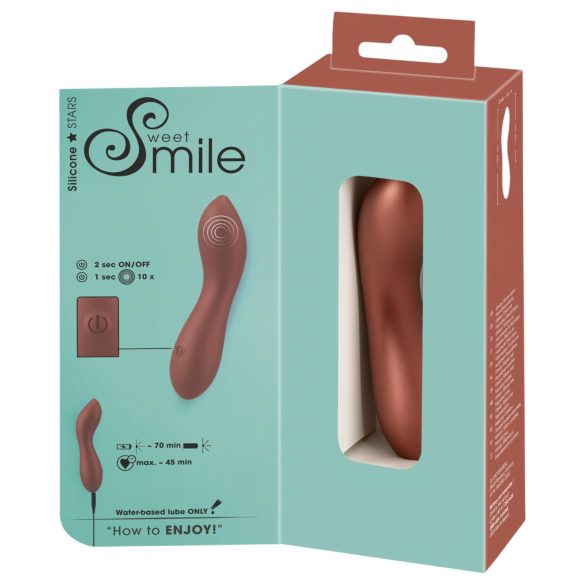 Smile - mini vibrátor na G-bod - flexibilní - bronzová barva