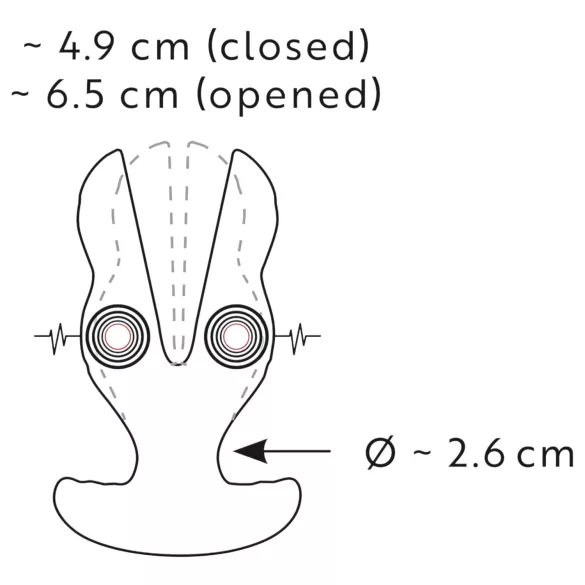 ANOS - anální vibrátor se dvěma rameny - černý