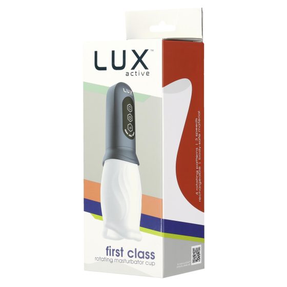 LUX Active First Class - masturbátor s rotační hlavou (bílo-šedý)