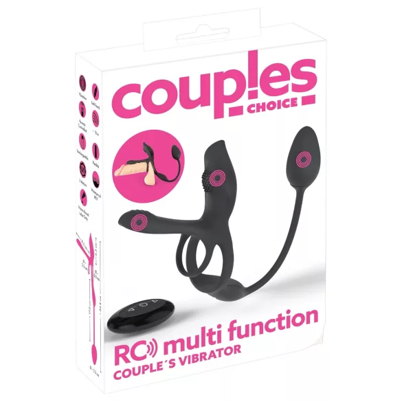 Couples Choice - vibrační erekční kroužek pro páry - multifunkční - černý