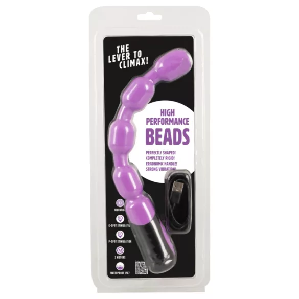You2Toys - vibrátor na G a P bod s perličkami - fialový