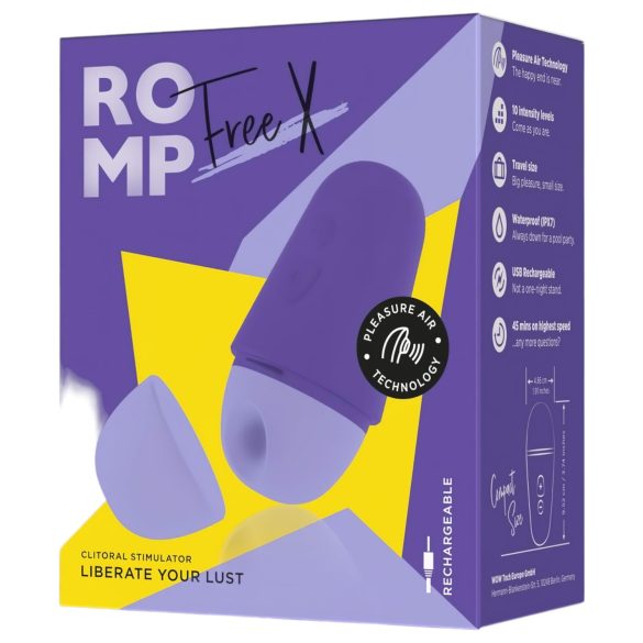ROMP Free X - stimulátor klitorisu s tlakem vzduchu - dobíjecí - fialový
