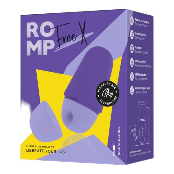 ROMP Free X - dobíjecí stimulátor klitorisu se vzduchovou vlnou (fialový)