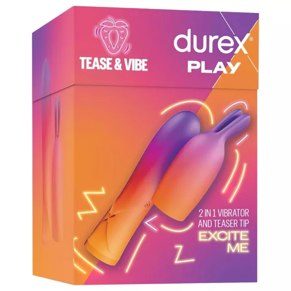 Durex Tease & Vibe - vibrátor s nástavcem na klitoris ve tvaru králíčka - růžový
