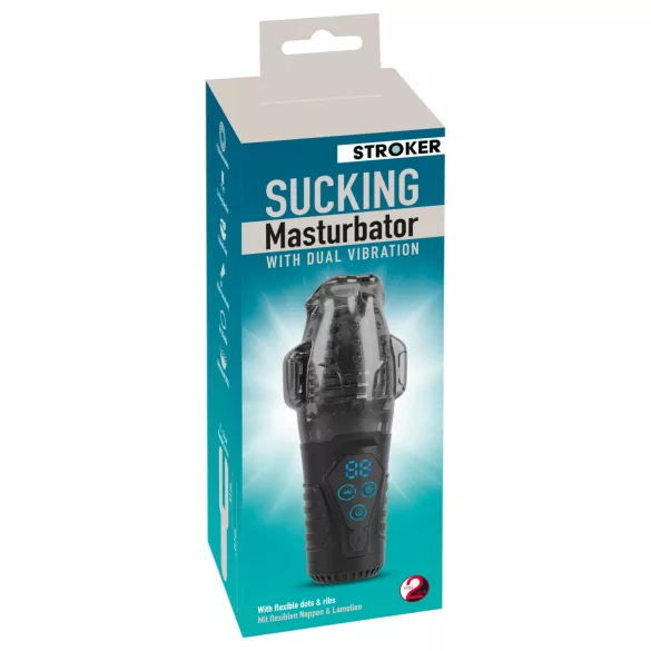 Stroker - masturbátor sání a vibrace - šedý