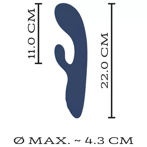 You2Toys Intense - černý vibrátor s dráždičem klitorisu a G-bodu