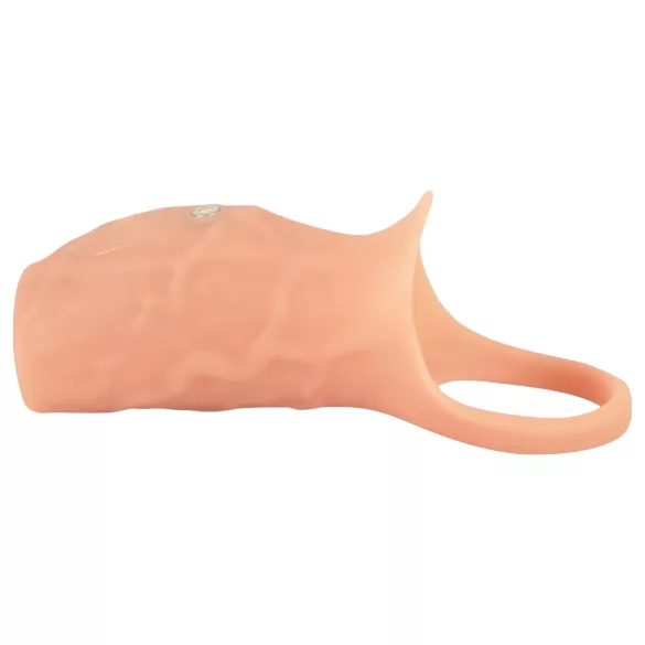 Realistixxx - vibrační návlek na penis s otevřeným koncem - tělová barva