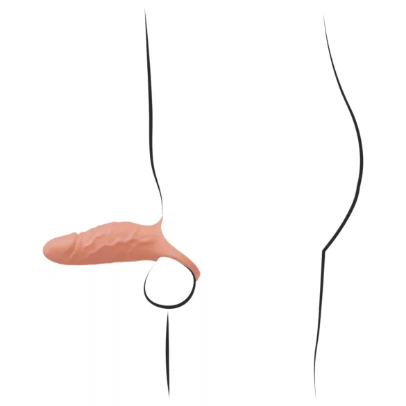 Realistixxx - vibrační návlek na penis s kroužkem - realistický vzhled