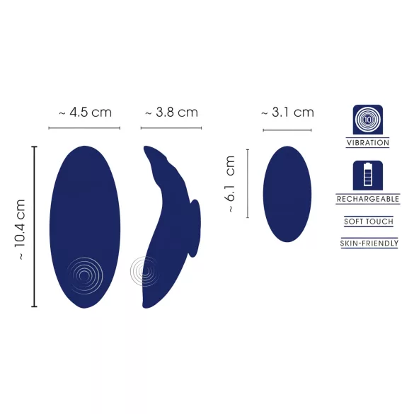 Smile - vibrační kalhotky s dálkovým ovládáním - extra tenké - modré