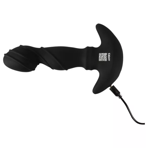 ANOS - vibrační kroužek na prostatu s pohyblivou hlavicí - černý