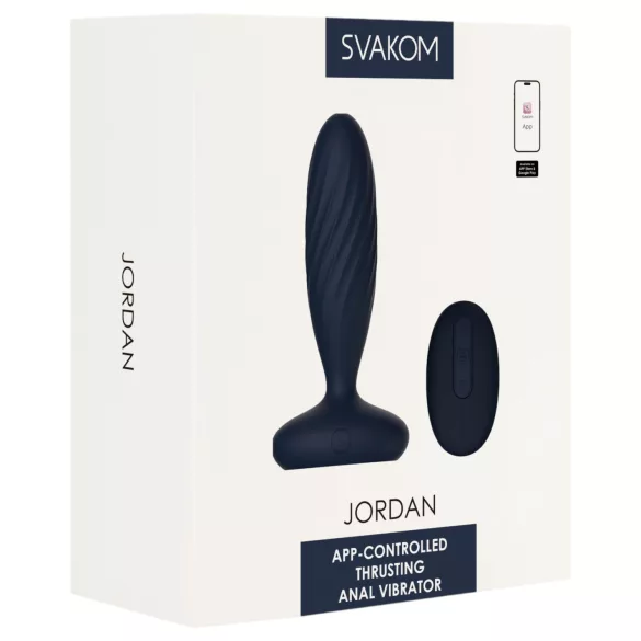 Svakom Jordan - anální vibrátor ovládaný aplikací (modrý)