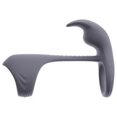   Beau Coeur Vylor - erekční kroužek s dráždidlem klitorisu - silikon šedý