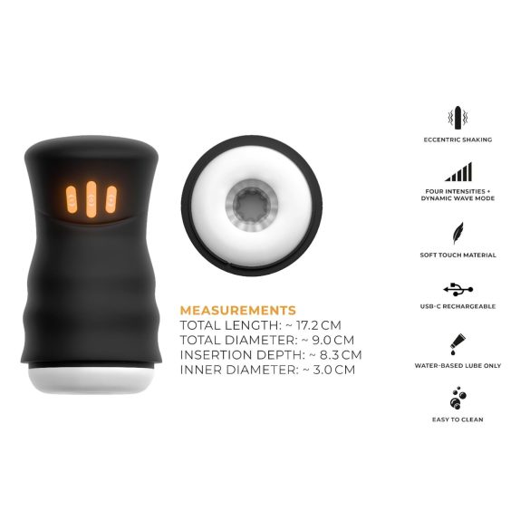 You2Toys Gyro - rotující a vibrační masturbátor (černý)