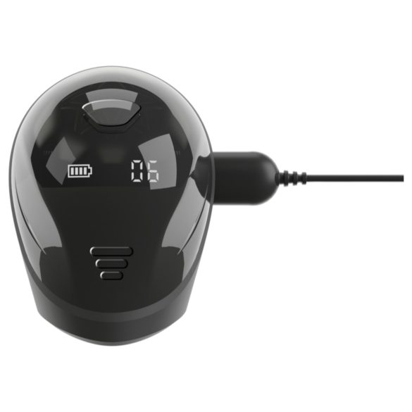 Rebel - vodotěsný vibrátor ve tvaru žaludu (černý)