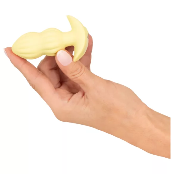 Cuties Mini - anální vibrátor s vroubkováním - žlutý