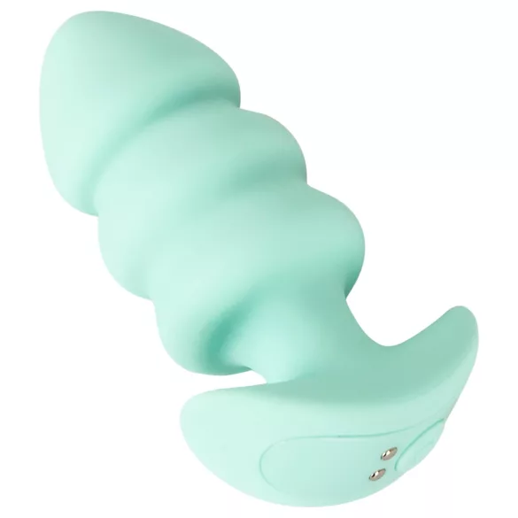 Cuties Mini - anální kolík s kuličkami - vibrace - zelený