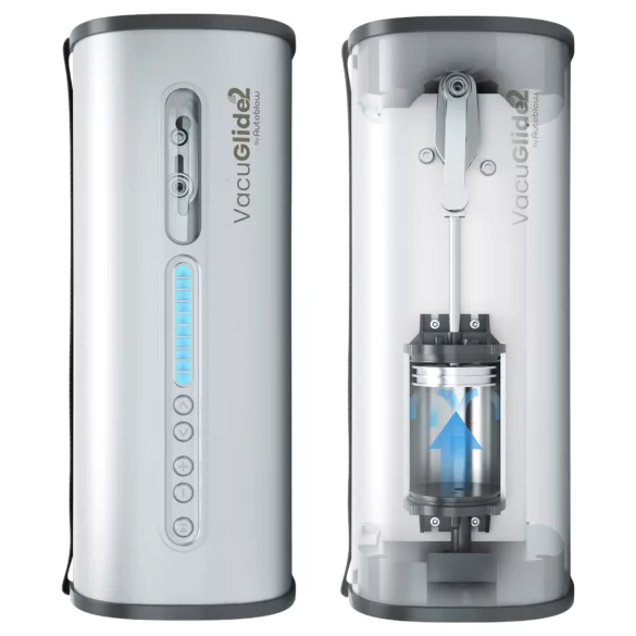 VacuGlide 2 - automatický mužský masturbátor - luxusní, na síť - stříbrný
