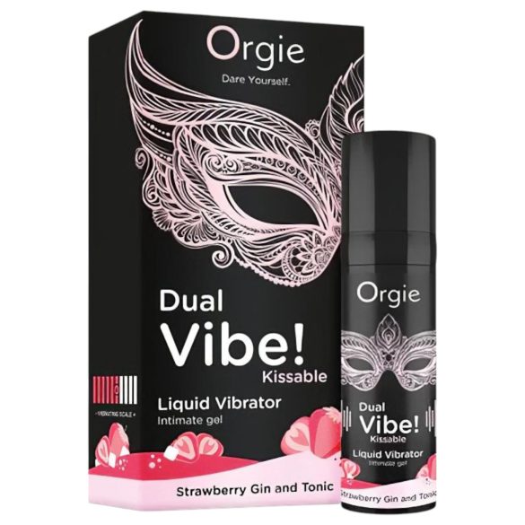 Orgie Dual Vibe - unisex tekutý vibrátor - Jahoda - Gin Tonic (15ml)