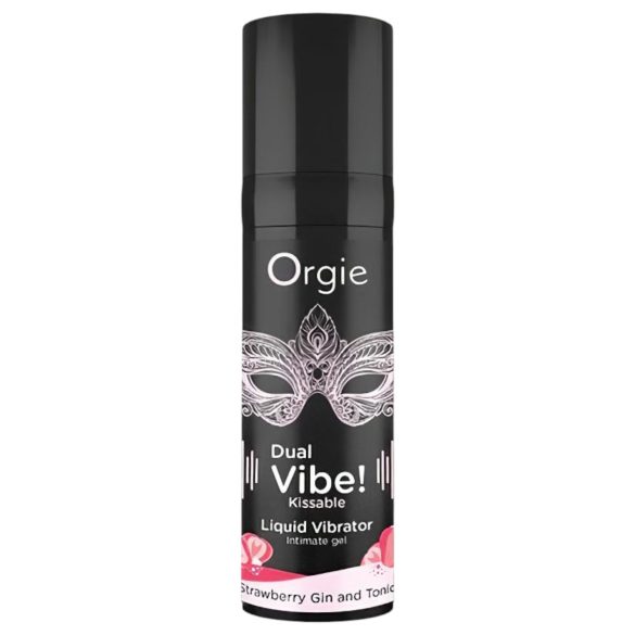Orgie Dual Vibe - unisex tekutý vibrátor - Jahoda - Gin Tonic (15ml)