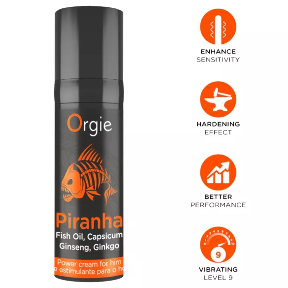 Orgie Piranha Power Cream stimulační krém pro muže (15 ml)