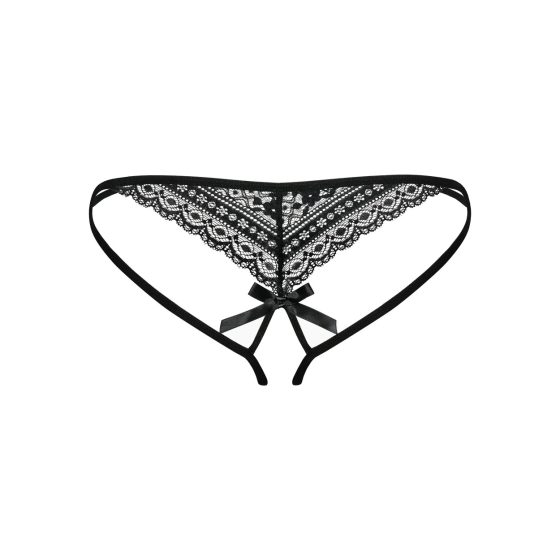 Obsessive picantiny - dámské kalhotky s dvojitým ramínkem (černé) - L/XL