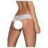 Obsessive - dámské otevřené tanga - květinový vzor, mašle - bílá - L/XL