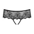 Obsessive Merossa - dámské tanga s kamínky a otevřeným klínem - černé - 2XL/3XL