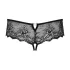 Obsessive Merossa - dámské tanga s kamínky a otevřeným klínem - černé - 2XL/3XL