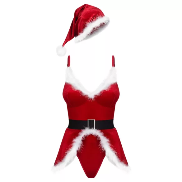 Obsessive Hot Santa - tří dílný mikulášský kostým pro ženy (červený)