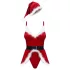 Obsessive Hot Santa - tří dílný mikulášský kostým pro ženy (červený)