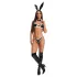 Obsessive Night Bunny - čtyřdílný králičí kostým pro ženy (černý)