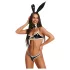 Obsessive Night Bunny - čtyřdílný králičí kostým pro ženy (černý)