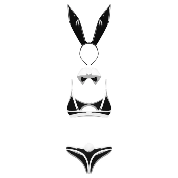 Obsessive Night Bunny - čtyřdílný králičí kostým pro ženy (černý)