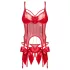 Obsessive Gifty - korzet a otevřené tanga set (červená) - L/XL