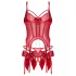 Obsessive Gifty - korzet a otevřené tanga set (červená) - L/XL