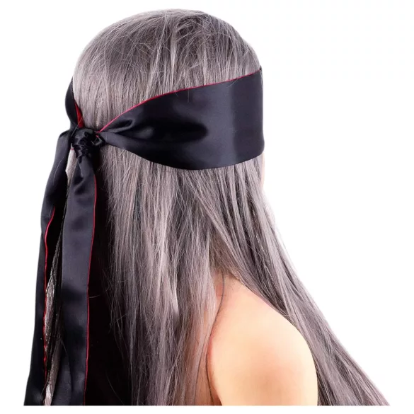 Wild Play - saténová maska na oči - černá/růžová