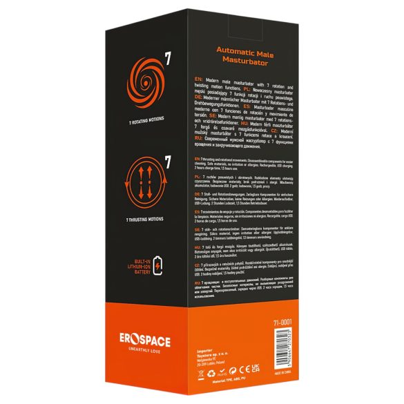 Men's Play - rotační masturbátor pro muže - černý